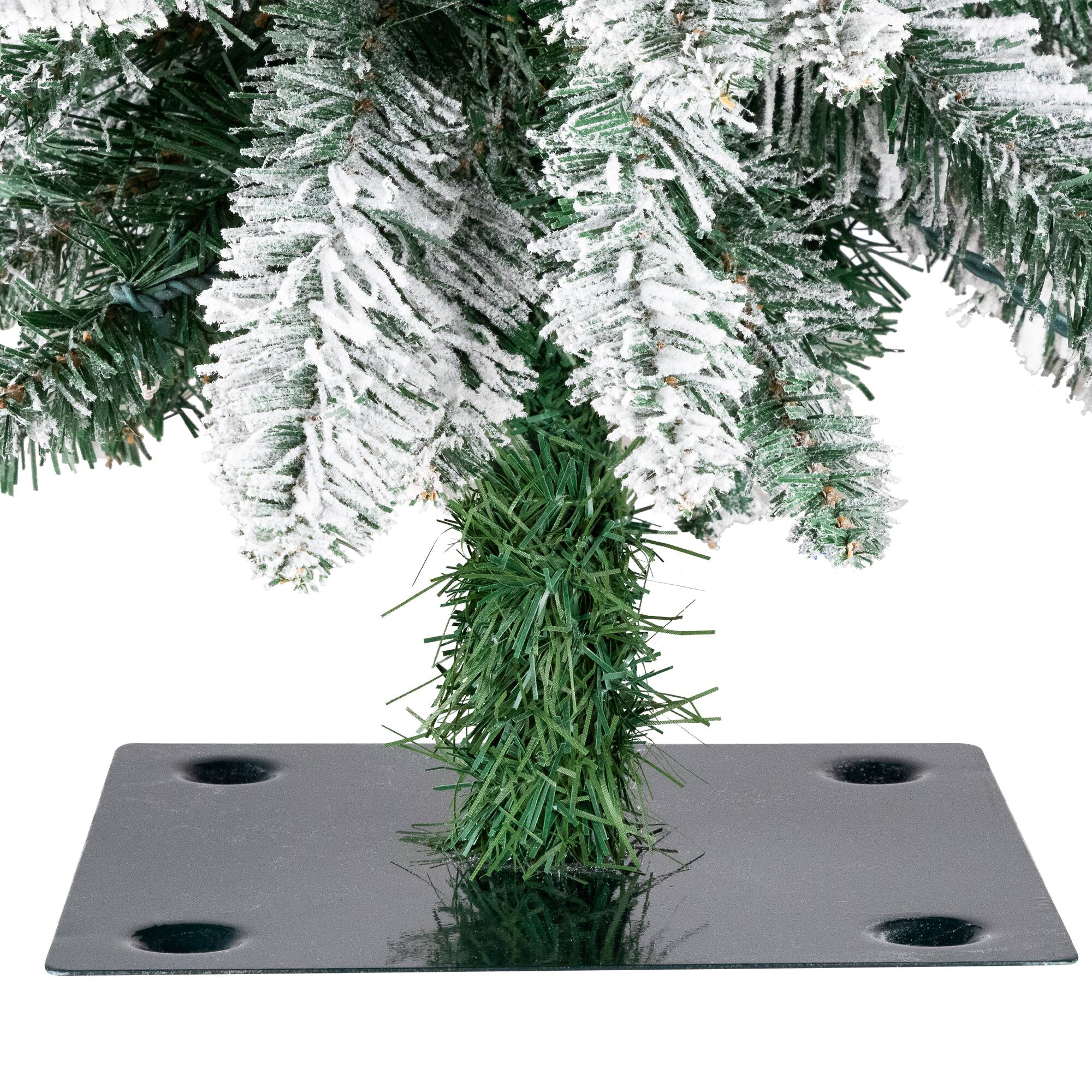 5ft. Pre-Lit Pencil Flocked Alpine Artificial Christmas Tree, Clear Lights